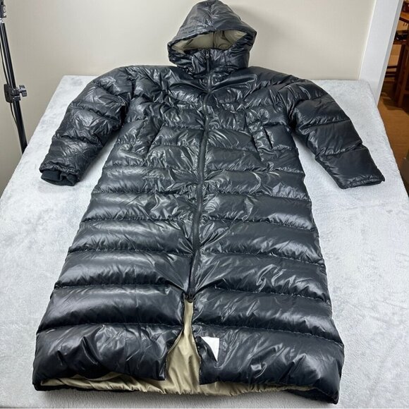 Nike Sportswear Grey Duck Down Black Parka Coat CU5820-010 Women's Size Large - Picture 1 of 12